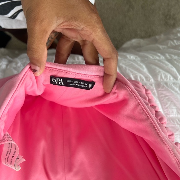 Zara Pink Crop Tube top - Picture 2 of 3